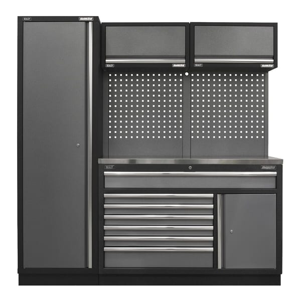 Superline PRO(R) Storage System with Stainless Steel Worktop 1.96m