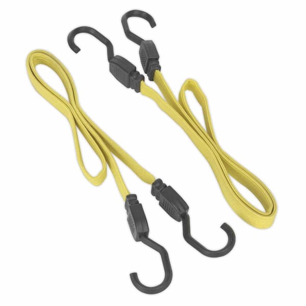 910mm Flat Bungee Cord Set 2pc for securing cargo, ideal for outdoor and janitorial use.
