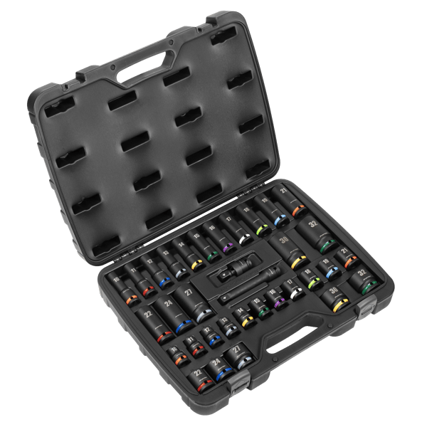 Impact Socket Set 1/2"Sq Drive 34pc