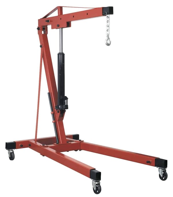 Long Reach Engine Crane with Extendable Legs 1 Tonne