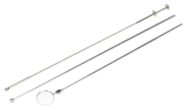 3-piece magnetic pick-up and inspection tool set with flexible claw and mirror.