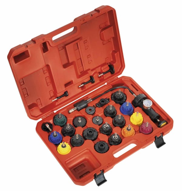 25pc Cooling System Pressure Test Kit for vehicle service and maintenance