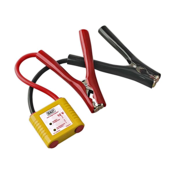 12V jump starter cables featuring red and black clamps for automotive battery connections, designed for efficient power transfer.