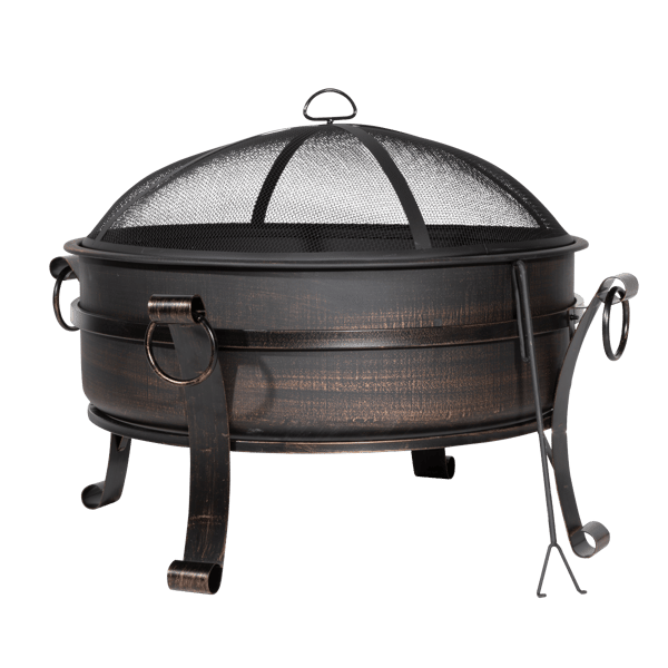 76cm Deluxe 2-in-1 Outdoor Fire Pit & Coffee Table Antique Bronze Effect