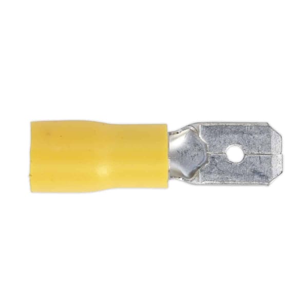Push-On Male Terminal 6.3mm, Yellow - Pack of 100
