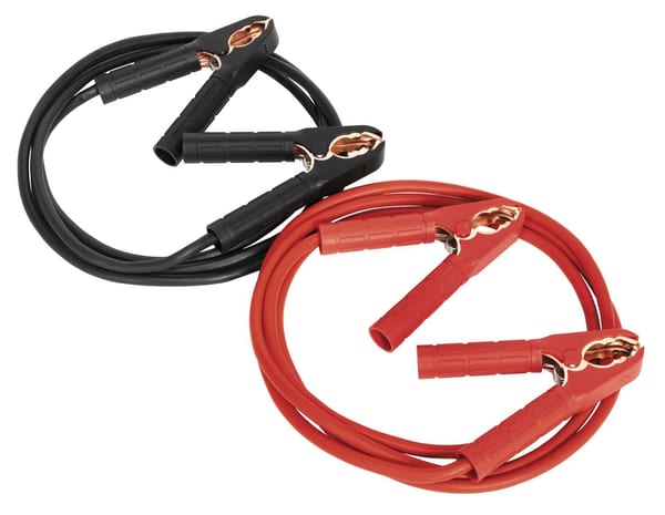 25mm² booster cables, 3.5m, 350Amp, CE & TUV/GS approved for vehicle jump-starting.