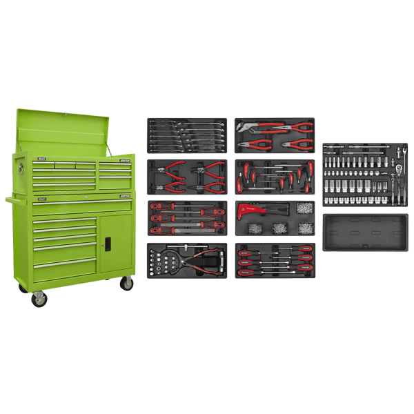 American PRO(R) Topchest & Rollcab Combination 15 Drawer - Green
