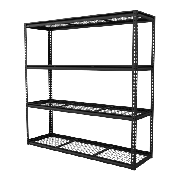 Heavy-Duty Modular Racking Unit with 4 Mesh Shelves 300kg Capacity Per Level