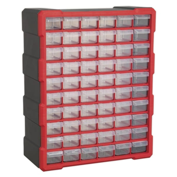 Cabinet Box 60 Drawer - Red/Black