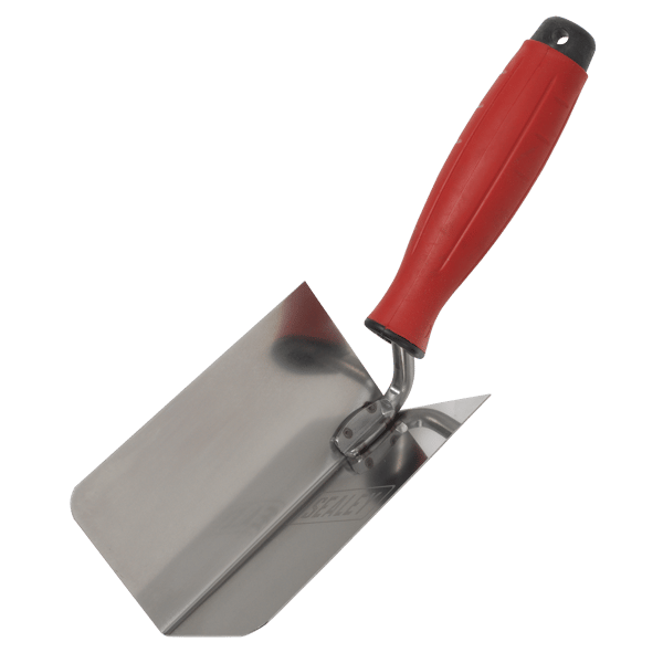Stainless Steel Internal Corner Trowel with Rubber Handle 120 x 60mm