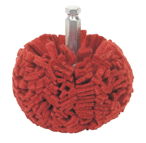Red polishing ball Ø100mm for buffing and polishing tasks.