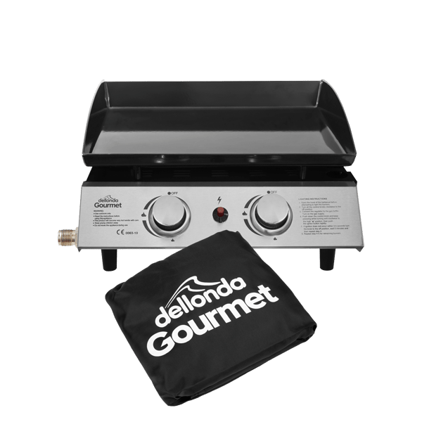 2 Burner Portable Gas Plancha & Cover