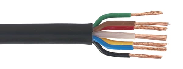 Thin wall cable 6 x 1mm² and 1 x 2mm², 30m for electrical installations