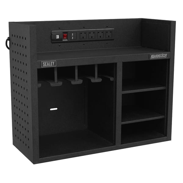 Superline PRO(R) Power Tool Storage Rack with Power Bar