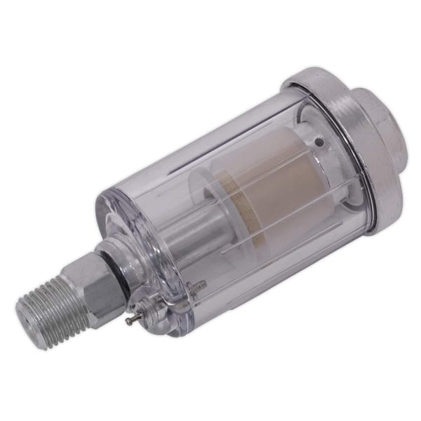 In-Line Water Trap Filter for spray gun accessories, essential for clean air supply.