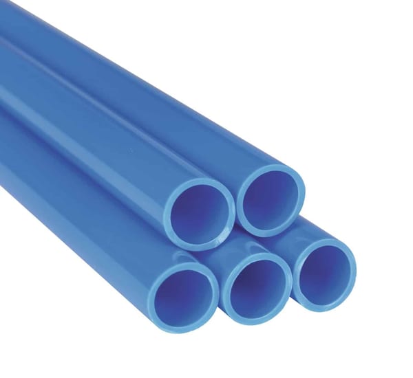 Pack of 5 rigid nylon pipes, 22mm x 3m, ideal for air supply systems and workshops.