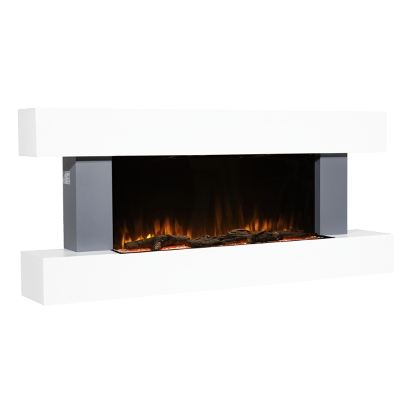 Wall Mounting Electric Fireplace with LED Flame Effect 52" - Grey
