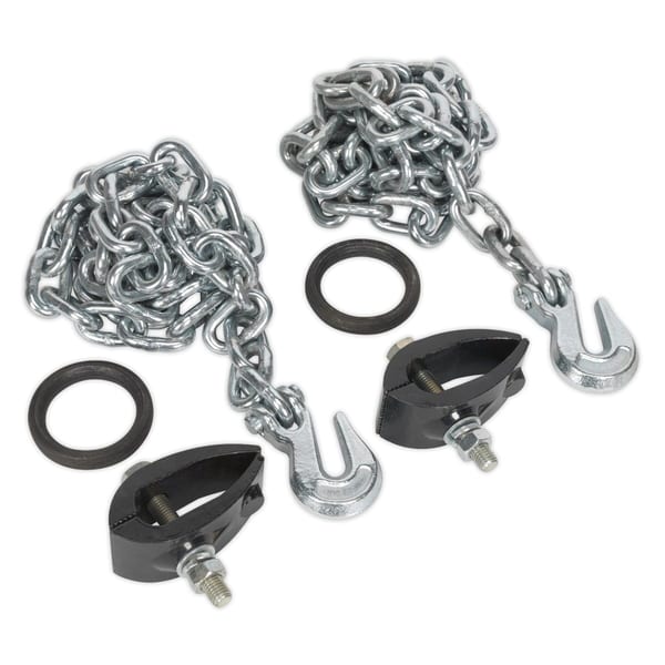 Chain kit with two 2m chains and clamps for body repair and garage use