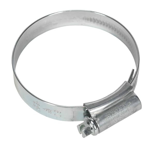 Zinc plated Hi-Grip hose clip, Ø40-55mm, pack of 20 for secure hose connections.