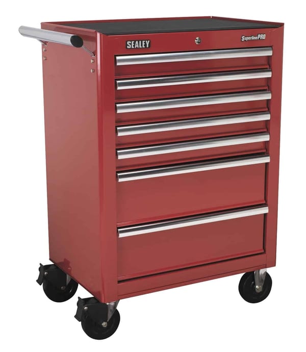 Red Rollcab 7 Drawer Tool Chest with Ball Bearing Runners