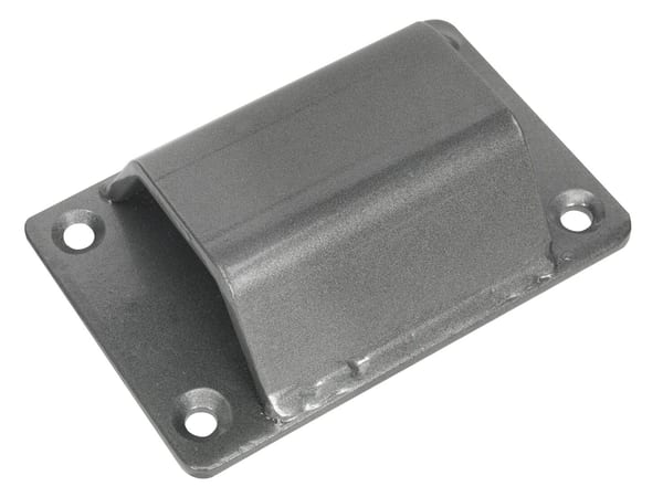 Durable motorcycle ground anchor with 4 security bolts for enhanced protection.
