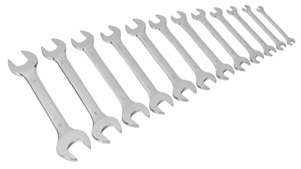 12-piece metric double open end spanner set for hand tools and workshops