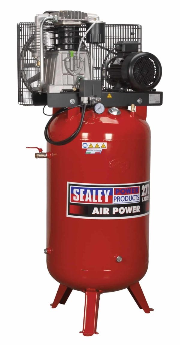 270L Vertical Belt Drive Air Compressor with Cast Cylinders 7.5hp 2-Stage