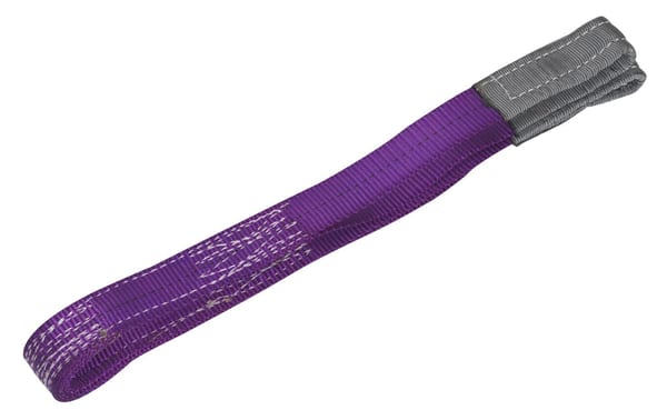 Purple load sling 1 tonne capacity, 1 meter long for lifting and towing