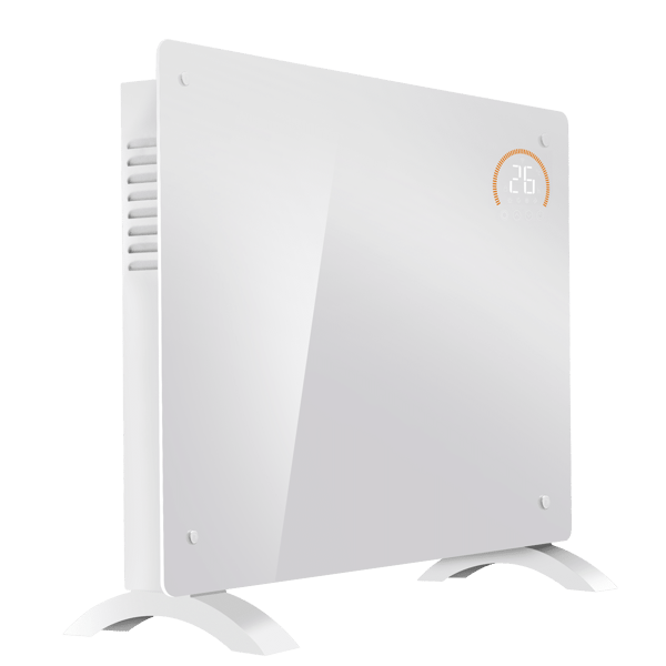 Electric Glass Panel Heater, 1500W, Thermostat Controlled 24Hr 7 Day Timer, Wi-Fi Enabled, Remote Control, White