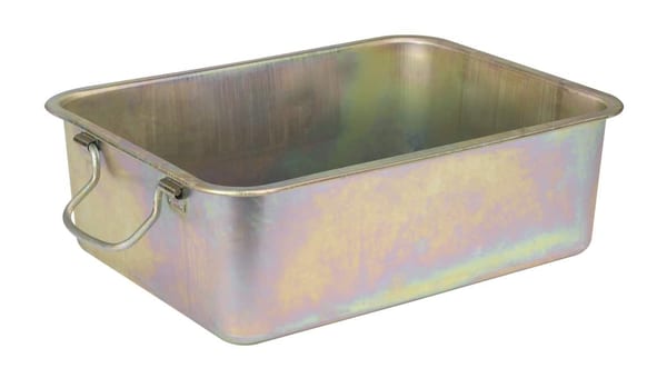 16ltr metal drain pan for garage and motoring applications.
