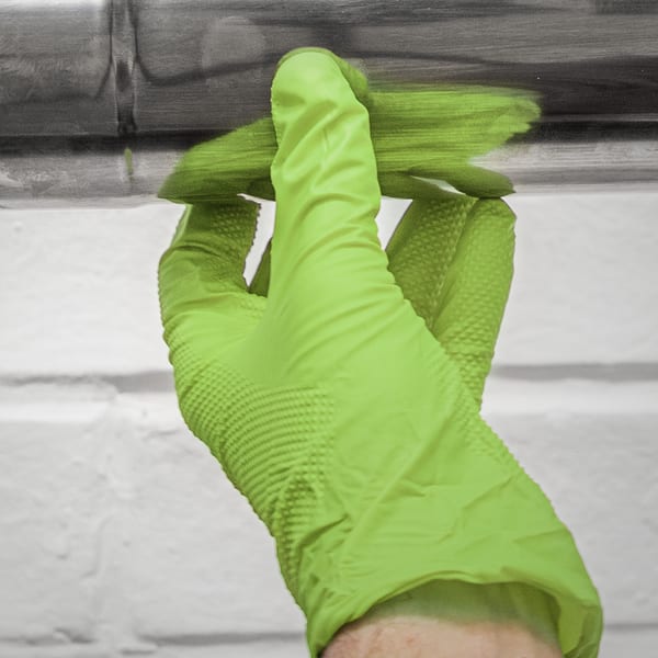 Diamond Grip Extra-Thick Nitrile Powder-Free Gloves, Hi-Vis Green, Large - Pack of 50
