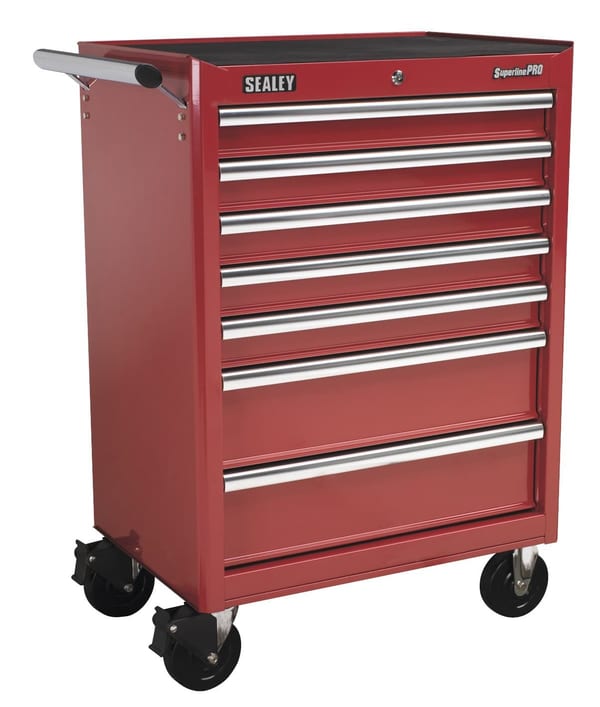 Red Rollcab 7 Drawer Tool Chest with Ball Bearing Runners
