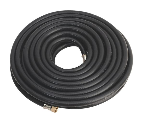 15m heavy-duty air hose Ø8mm with 1/4" BSP unions for power tools and compressors.