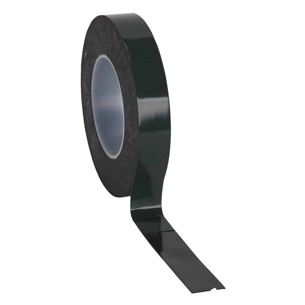 Black electrical insulation tape roll, ideal for electrical repairs and insulation, featuring a strong adhesive backing for secure application.