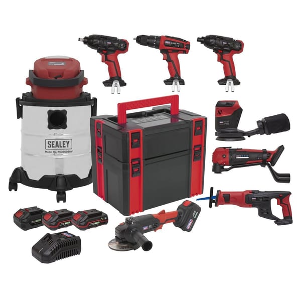 8 x SV20 Series Cordless Power Tool Kit 20V - 4 Batteries
