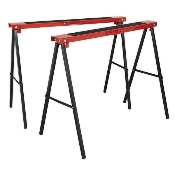 Fold Down Trestles Pack of 2 for sturdy support in construction and craft projects.