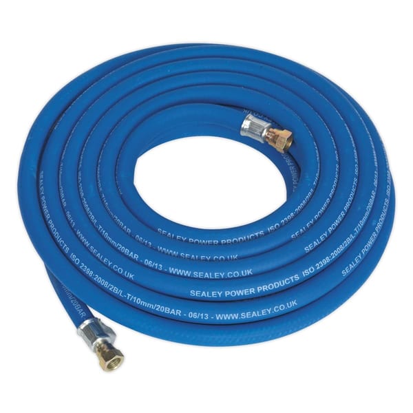10m heavy-duty air hose with 1/4'' BSP unions for power tools and compressors.