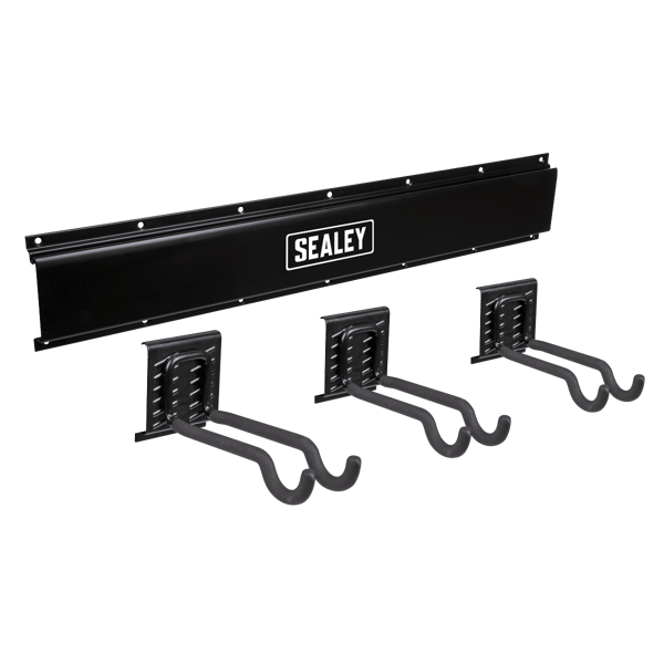 Wall Mounting Storage Rail with Sports Equipment Hooks
