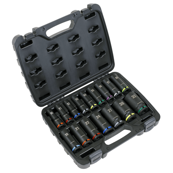 Deep Impact Socket Set 1/2"Sq Drive 16pc