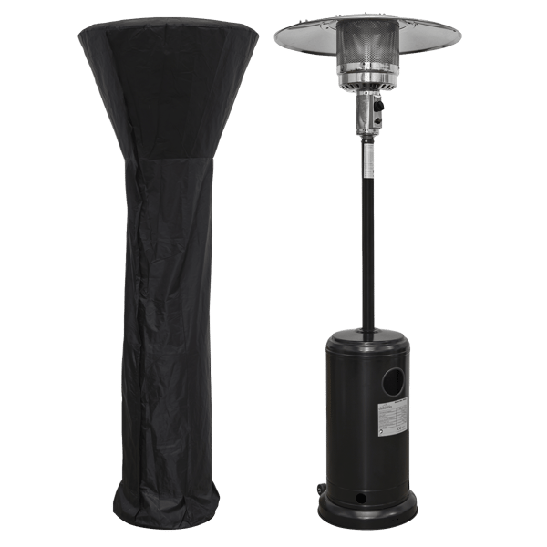 Freestanding Gas Patio Heater 13kW with wheels for Commercial & Domestic Use, Supplied with Cover, Black