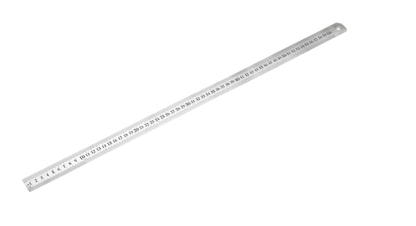 Steel rule measuring 600mm/24" for precise measurements in machine shops and workshops.