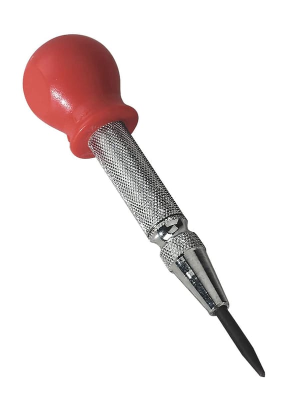 Red handle precision screwdriver with a chrome-plated shaft and a fine tip, ideal for intricate tasks and repairs.