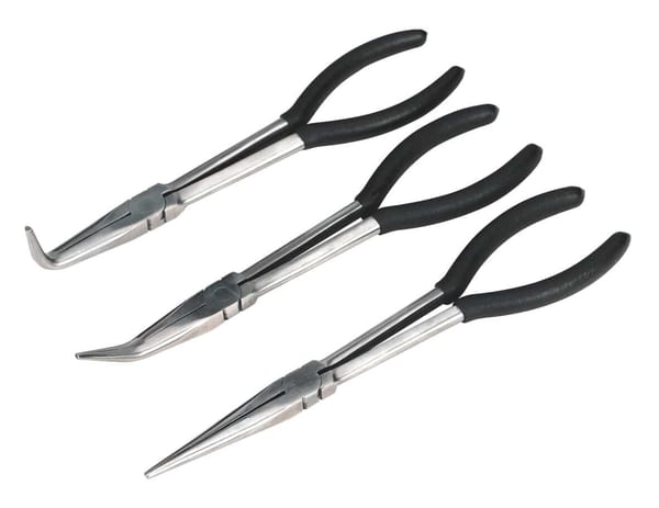 3-piece Needle Nose Pliers Set, 275mm, suitable for precision work in hand tools