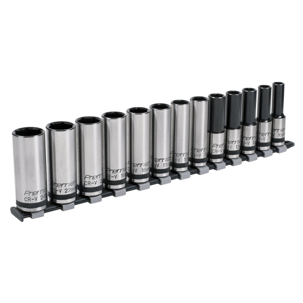 Deep Lock-On(TM) Socket Set 1/2"Sq Drive 13pc