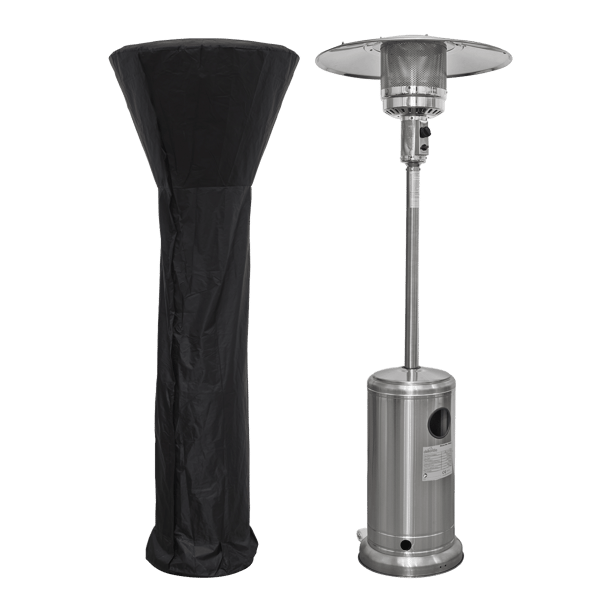 Freestanding Gas Patio Heater 13kW with Wheels Supplied with Cover, Stainless Steel