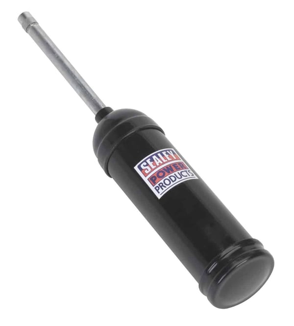 Mini grease gun for precision lubrication in garage and motoring applications.