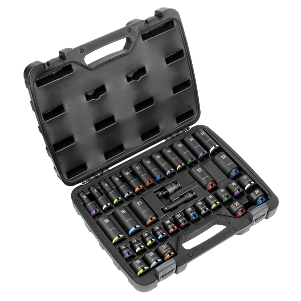 Impact Socket Set 3/8"Sq Drive 36pc