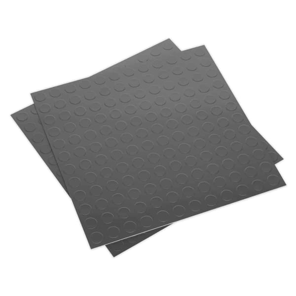 Vinyl Floor Tile with Peel & Stick Backing Silver Coin - Pack of 16