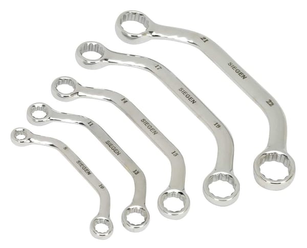 5-piece metric obstruction spanner set by Siegen, ideal for tight spaces.