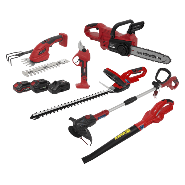 6 x SV20 Series Cordless Garden Power Tool Kit 20V - 2 Batteries